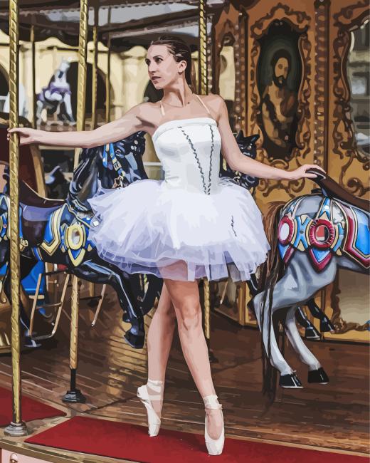 Ballerina Dancing Carousel Paint By Numbers