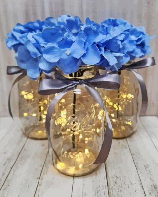 Blue Hydrangeas Flowers Paint By Numbers