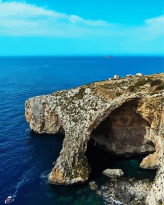 Blue Grotto Island Paint By Numbers