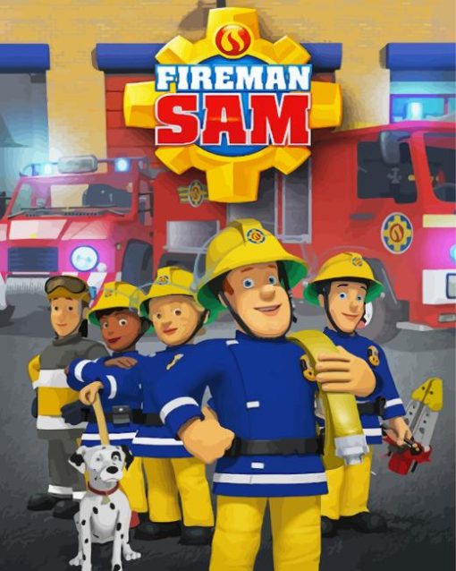 Fireman Sam Poster Paint By Numbers