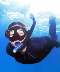 Girl Snorkeling Underwater Paint By Numbers