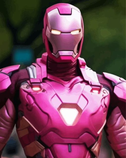 Iron Man Pink Paint By Numbers