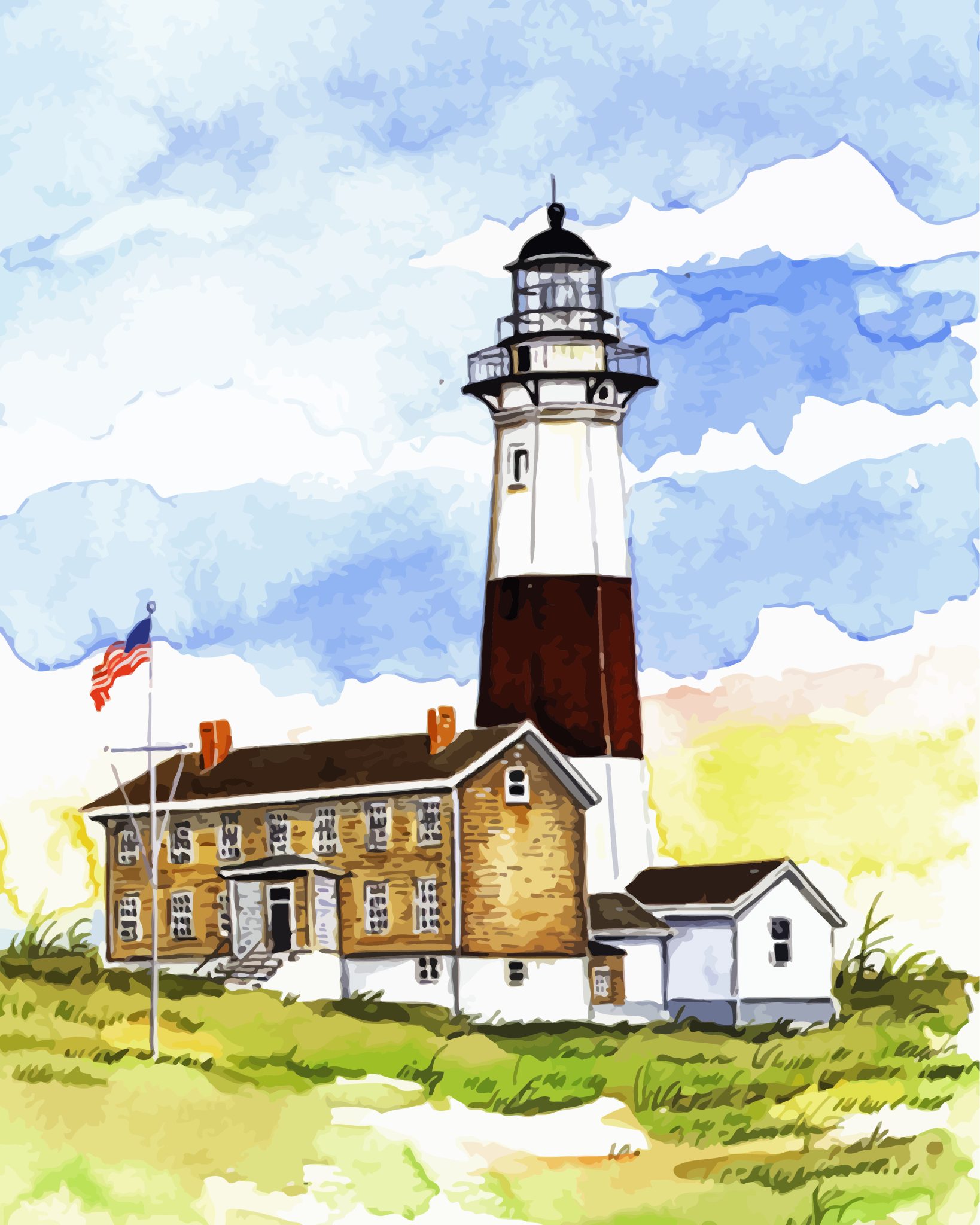 Montauk Point Lighthouse Paint By Numbers