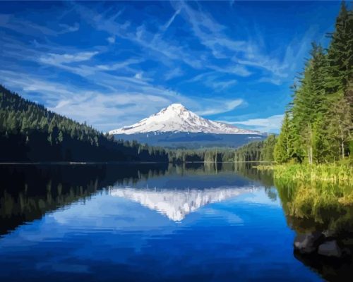 Mount Hood Landscape Paint By Numbers