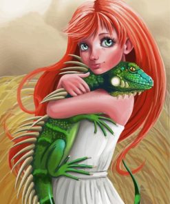 Woman and Iguana Paint By Numbers
