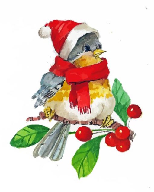 Bird Christmas Art Paint By Numbers