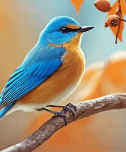 Blue Bird In Autumn Art Paint By Numbers