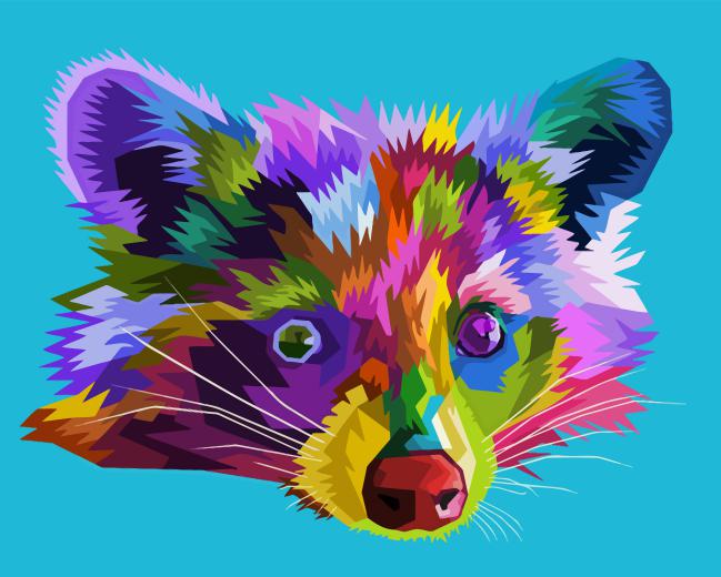 Colorful Raccoon Animal Paint By Numbers