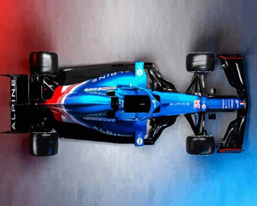 F1 Blue Car Art paint By Numbers
