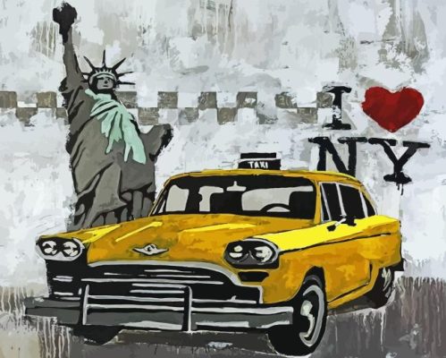 NYC Taxi Art Paint By Numbers