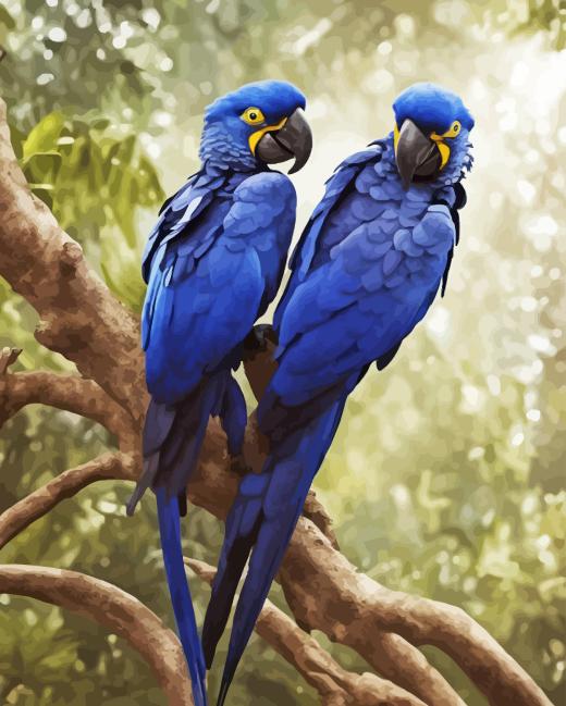 Two Blue Birds Art Paint By Numbers