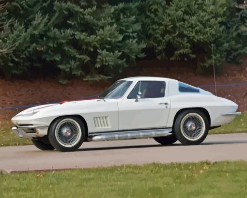 White 67 Stingray Car Paint By Numbers