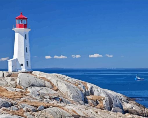 Peggys Cove Lighthouse Paint By Numbers