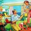 1950s American Family Paint By Numbers