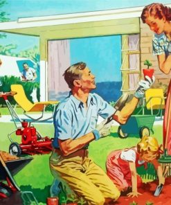 1950s American Family Paint By Numbers