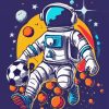 Astronaut Soccer Paint By Numbers