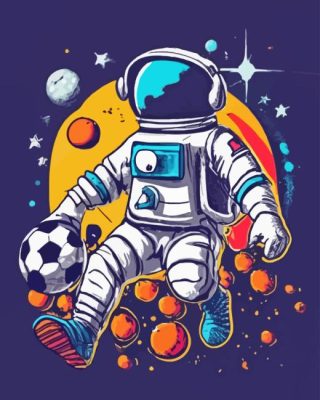 Astronaut Soccer Paint By Numbers