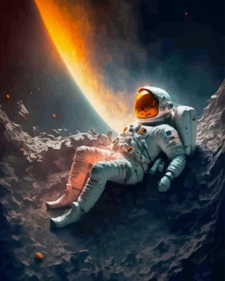 Astronaut Relaxing In Space Paint By Numbers