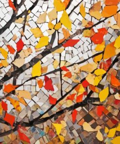 Autumn Mosaic Tree Paint By Numbers