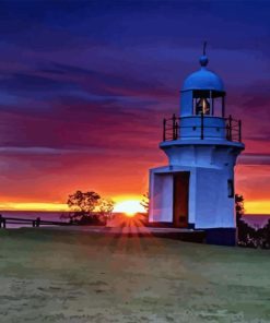 Ballina Lighthouse Sunset Paint By Numbers