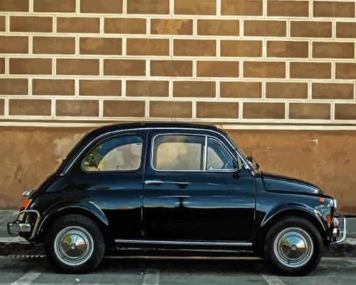 Black Fiat 500 Paint By Numbers