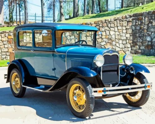 Blue Ford Model A Paint By Numbers