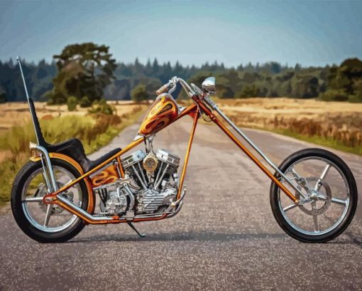 Chopper Motorcycle Paint By Numbers