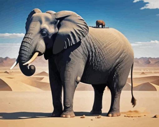 Desert Elephant Paint By Numbers