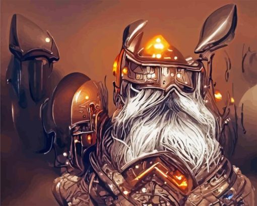 Dwarf With Helmet Paint By Numbers
