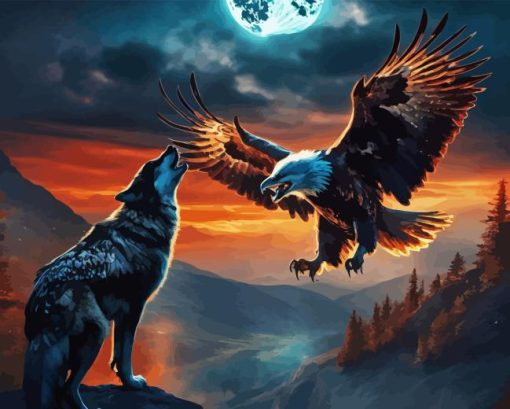 Eagle And Wolf Paint By Numbers