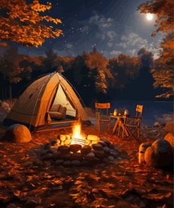 Fall Camping Paint By Numbers