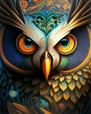 Futurism Owl Bird Paint By Numbers