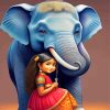 Girl Hugging Elephant Paint By Numbers