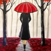 Girl With Red Umbrella Paint By Numbers
