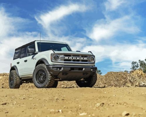 Grey Ford Bronco Paint By Numbers