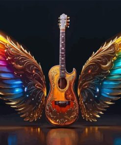 Guitar With Wings Paint By Numbers