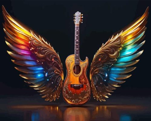 Guitar With Wings Paint By Numbers