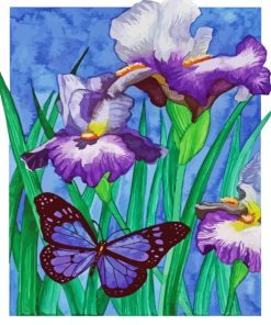 Irises and Butterflies Paint By Numbers