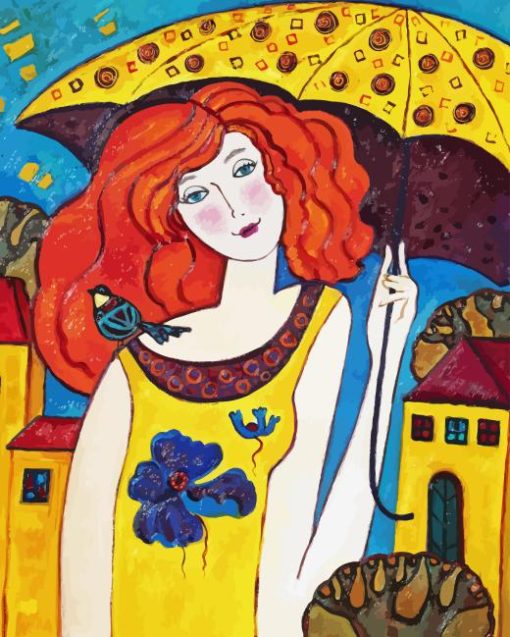 Lady With Umbrella Art Paint By Numbers
