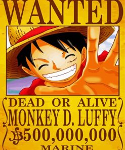Luffy Wanted Poster Paint By Numbers