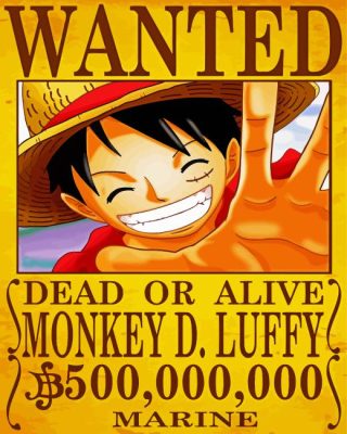 Luffy Wanted Poster Paint By Numbers