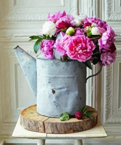 Peonies In Vase Paint By Numbers