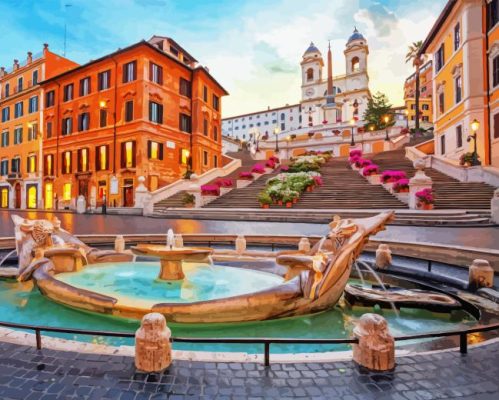 Piazza Di Spagna Paint By Numbers