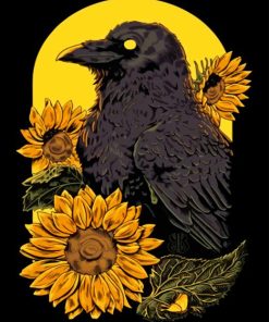 Raven Sunflower Paint By Numbers