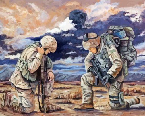 Soldiers Praying Paint By Numbers