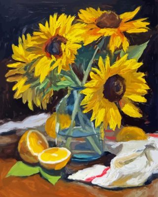 Sunflowers and Lemons Paint By Numbers