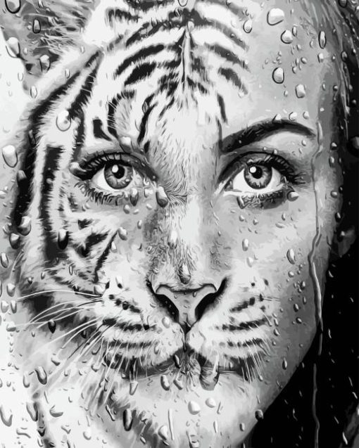 Tiger With Woman Paint By Numbers