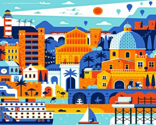Colorful Cagliari Paint By Numbers