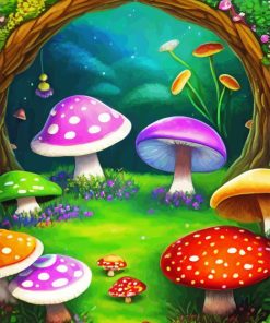 Colorful Mushroom Paint By Numbers