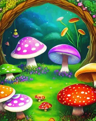 Colorful Mushroom Paint By Numbers